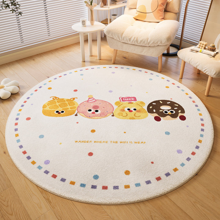 Playful Dog-Themed Round Area Rug