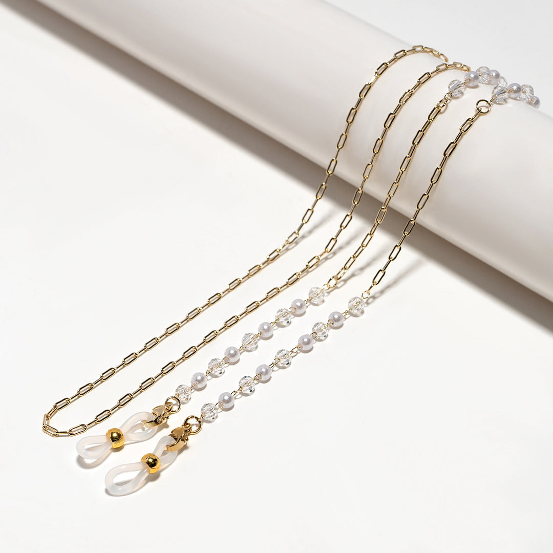 Crystal and Pearl Beaded Eyewear Chain Kalsten