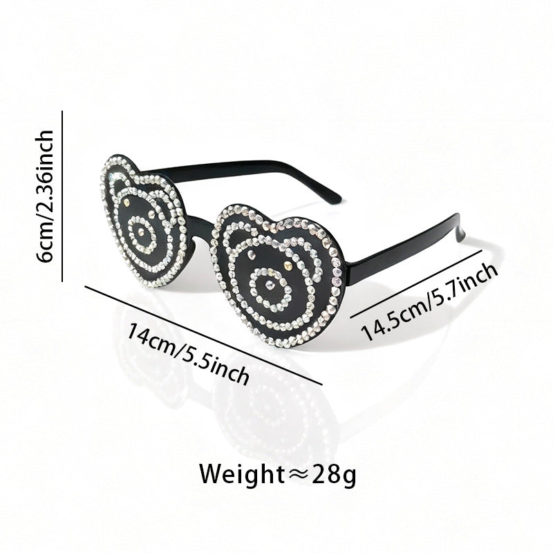 Heart-Shaped Rhinestone Sunglasses Kalsten