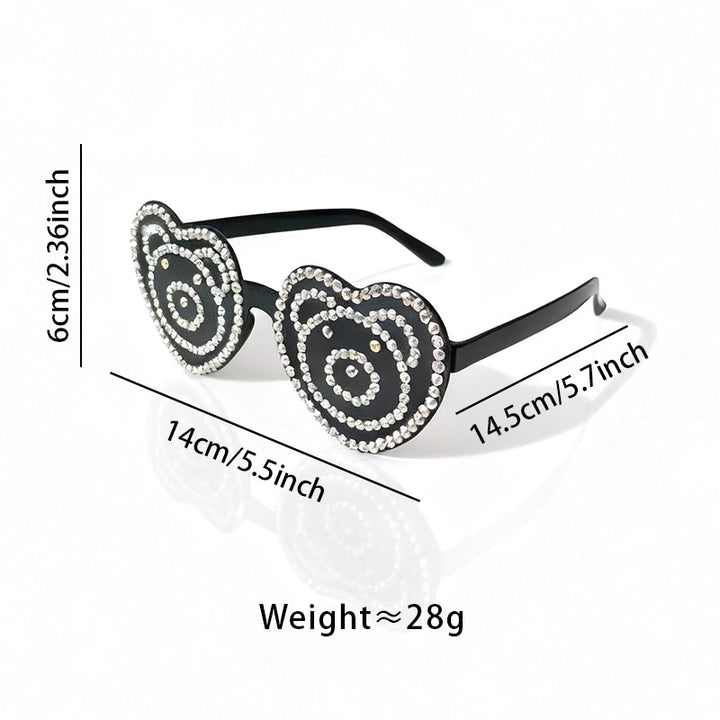 Heart-Shaped Rhinestone Sunglasses Kalsten