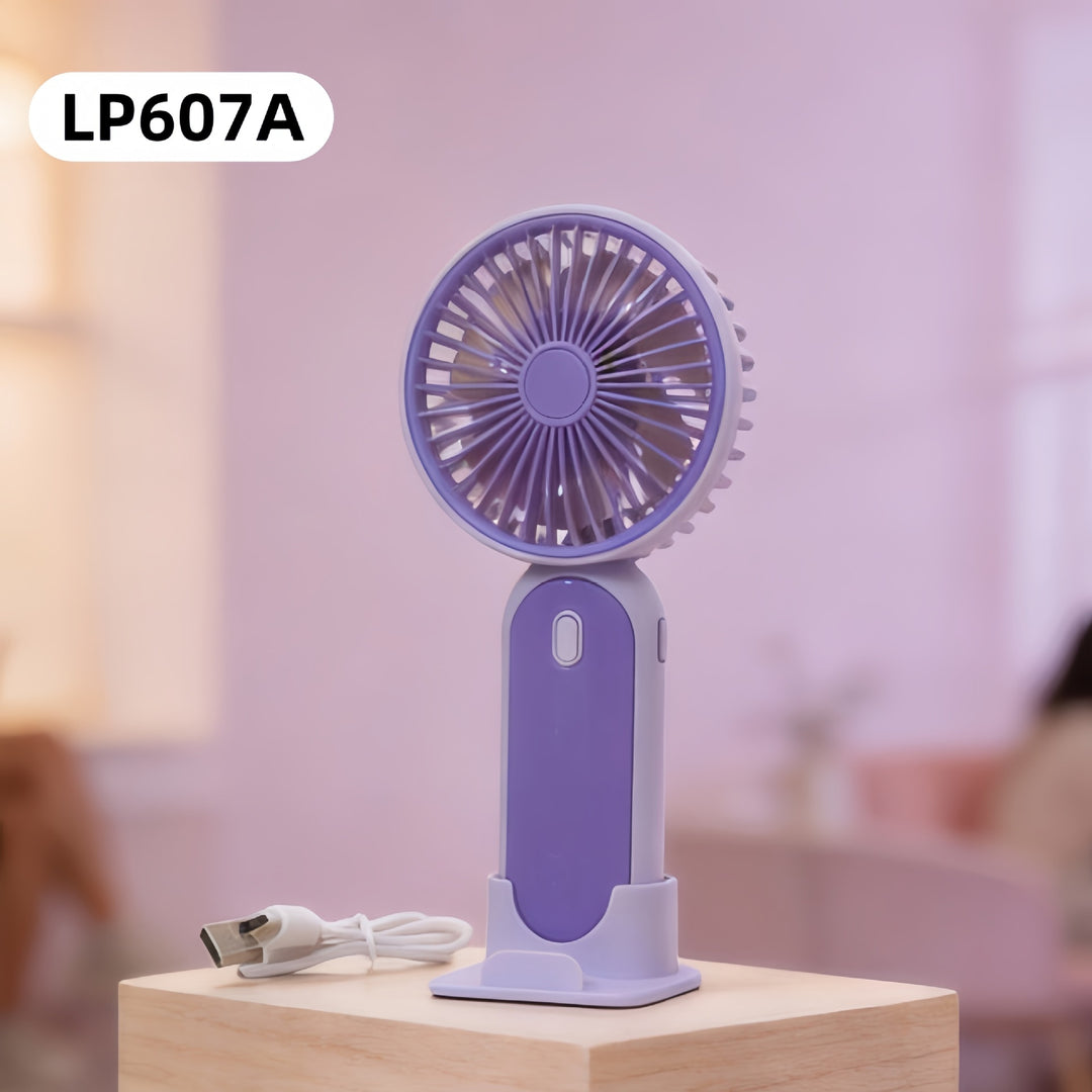 Women's Portable Handheld Fan with USB Charging Function and Ergonomic Handle Kalsten