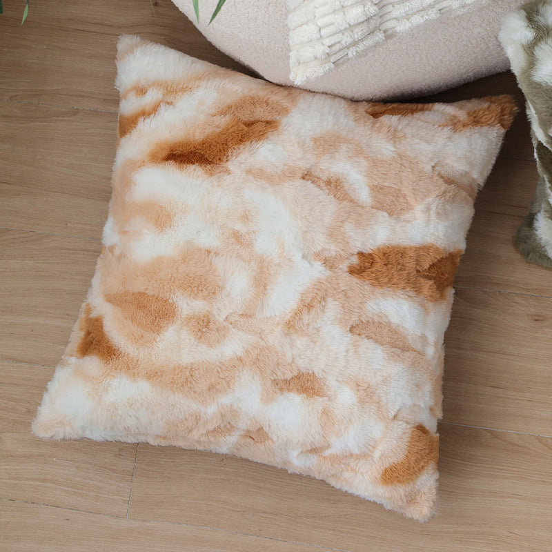 Square cushion cover with a relief block structure made of soft microfiber and concealed zipper Kalsten