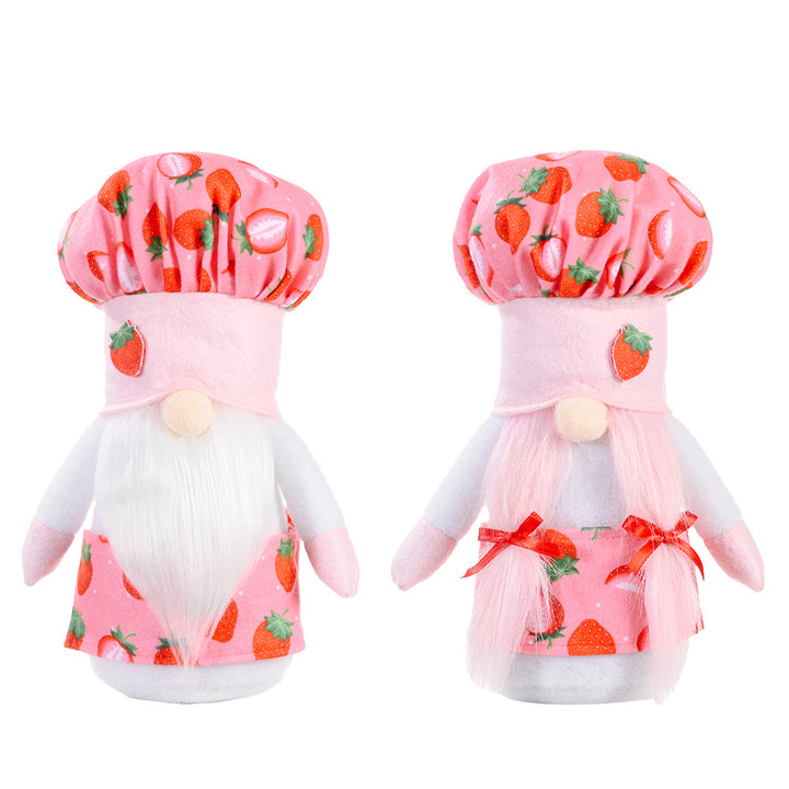 Strawberry Chef Gnome Figurine Kalsten