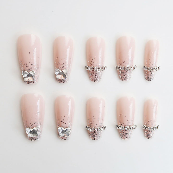 Glamorous Rhinestone Embellished Press-On Nail Set Kalsten