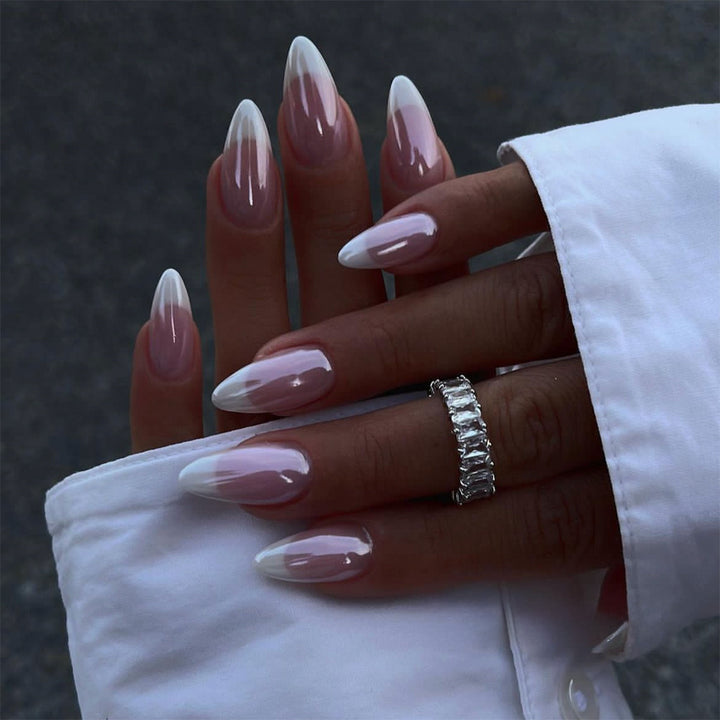 Artificial nail model with elegant French design Kalsten