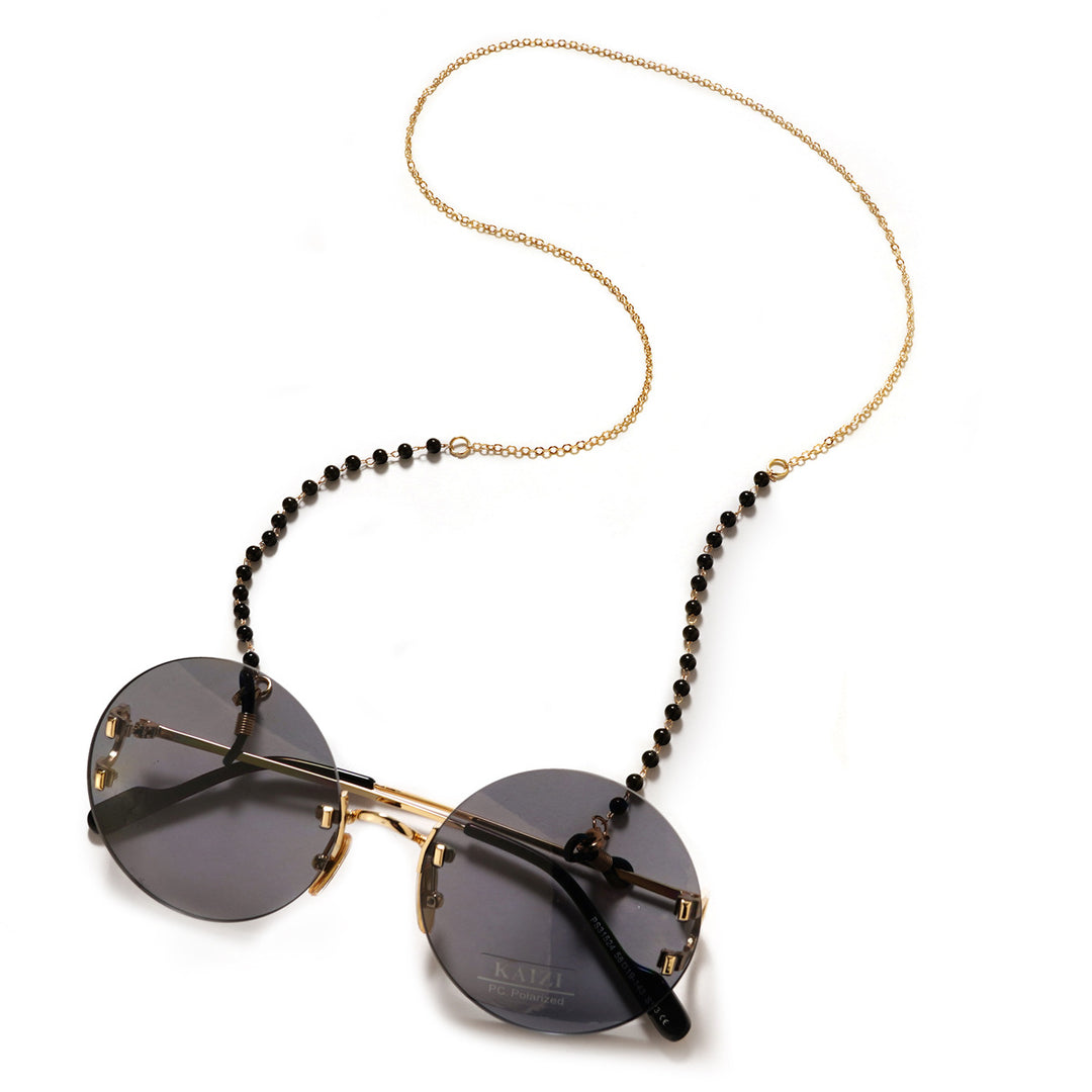 Premium Black Beaded Eyewear Chain Kalsten