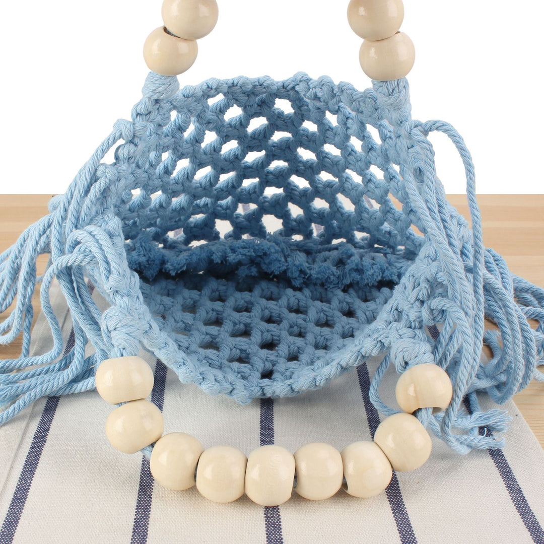 Macrame Handbag with Wooden Handles Kalsten