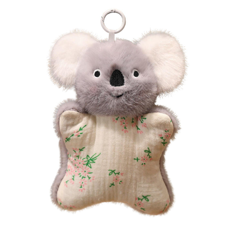 Plush Bunny Muslin Comforter with Faux-Fur Head, Star-Shaped Cuddle Pillow & Hanging Loop Kalsten