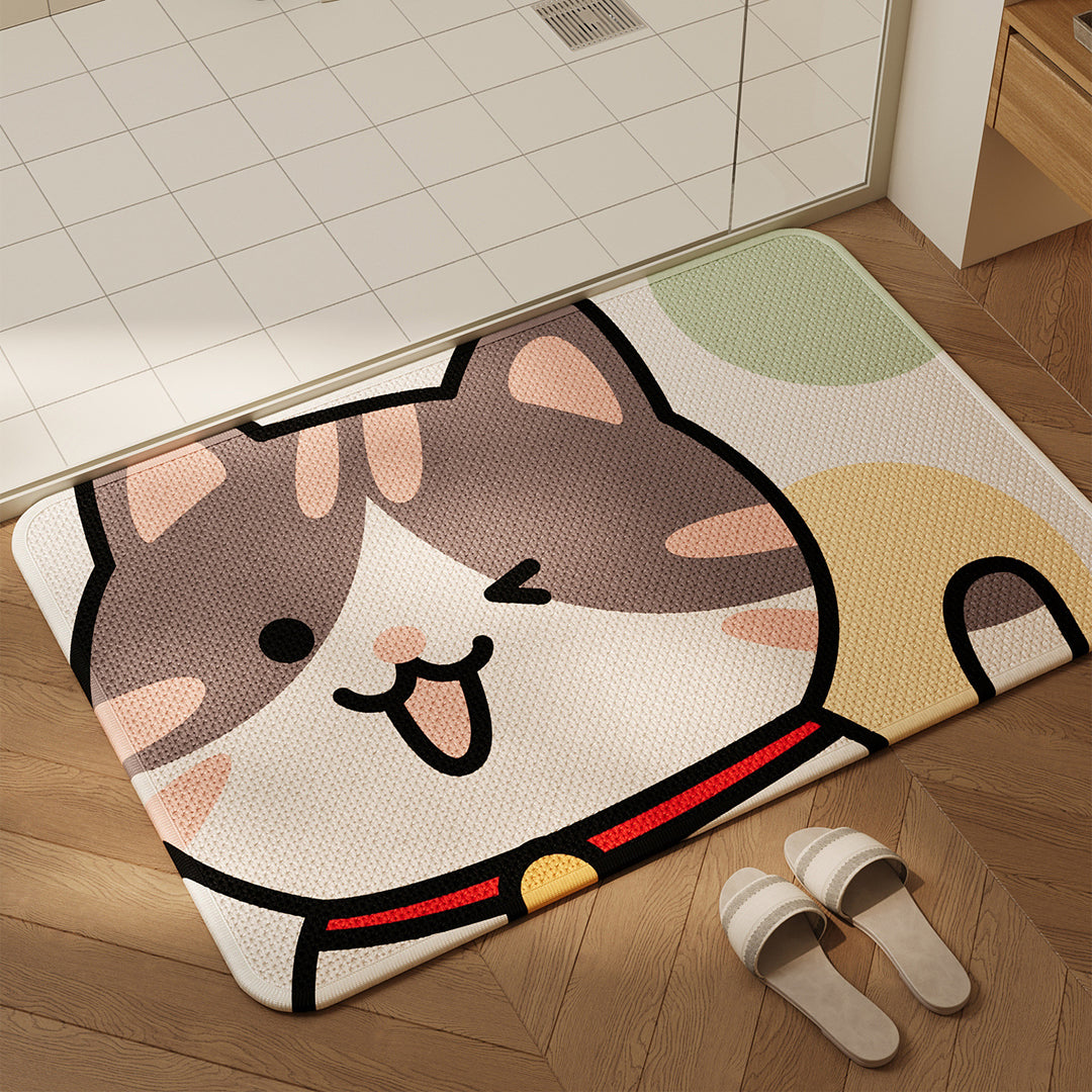 Decorative Cat-Themed Bath Mat Kalsten
