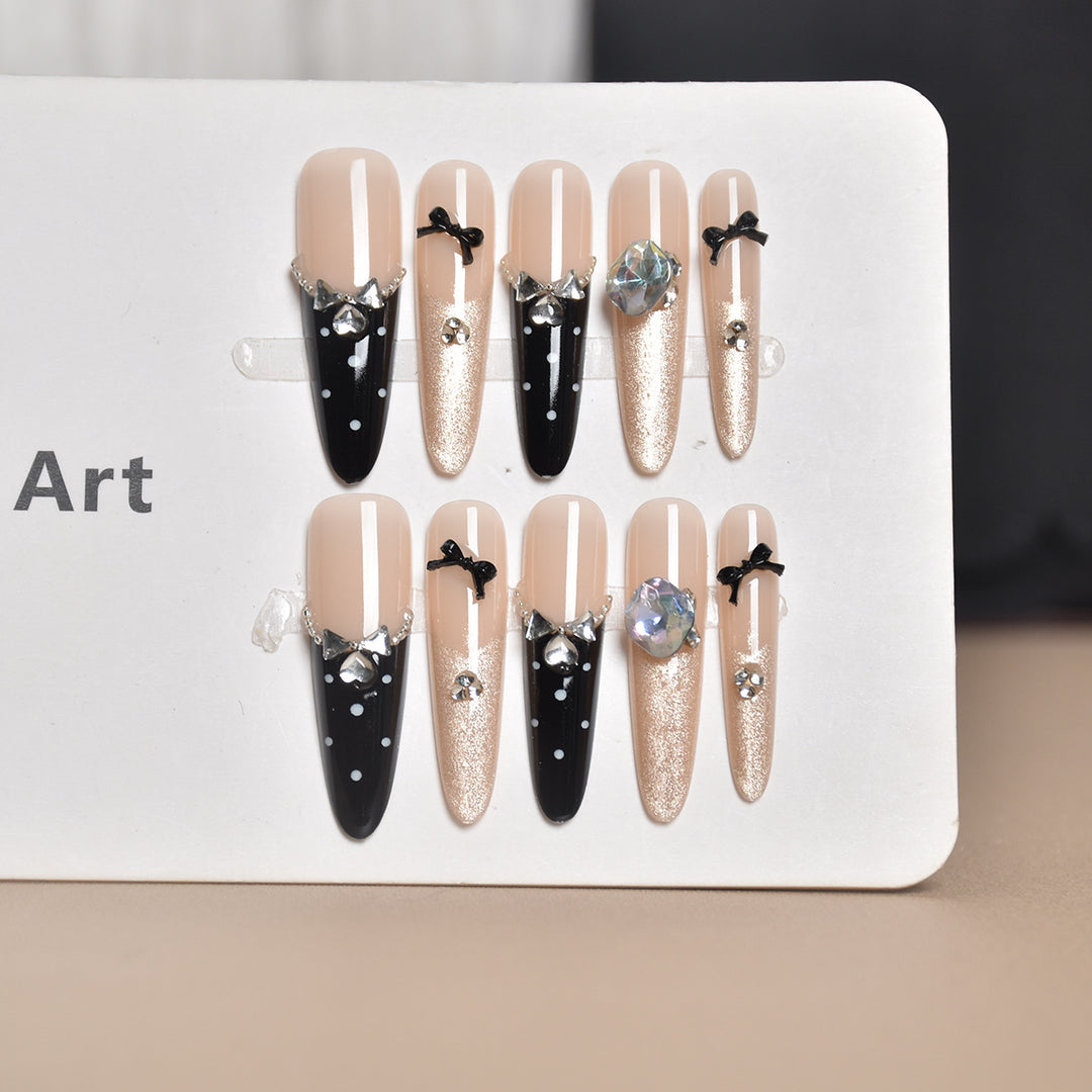 Elegant Crystal-Embellished Stiletto Press-On Nails Kalsten
