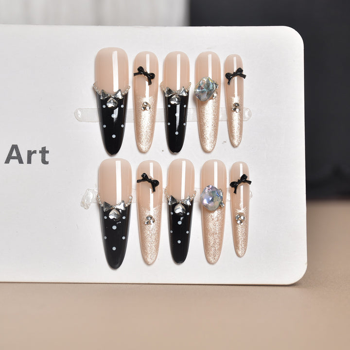 Elegant Crystal-Embellished Stiletto Press-On Nails Kalsten