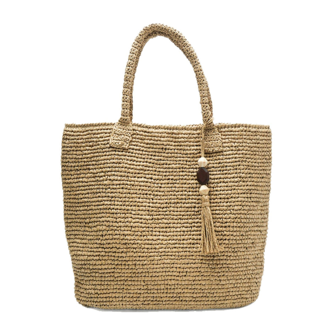 Handmade basket bag with unique fringe pendant Kalsten