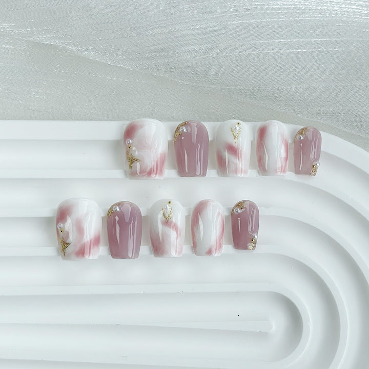 Artistic Marble Effect Press-On Nail Set