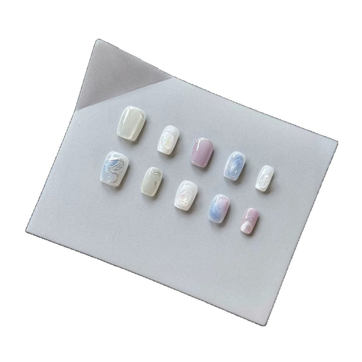 Artistic Press-On Nail Set with Abstract Design