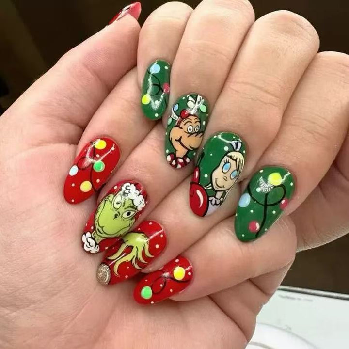 Artificial nail set with creative Christmas motifs Kalsten