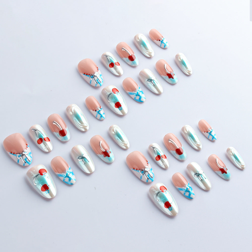 Decorative Cherry-Themed Press-On Nails Kalsten