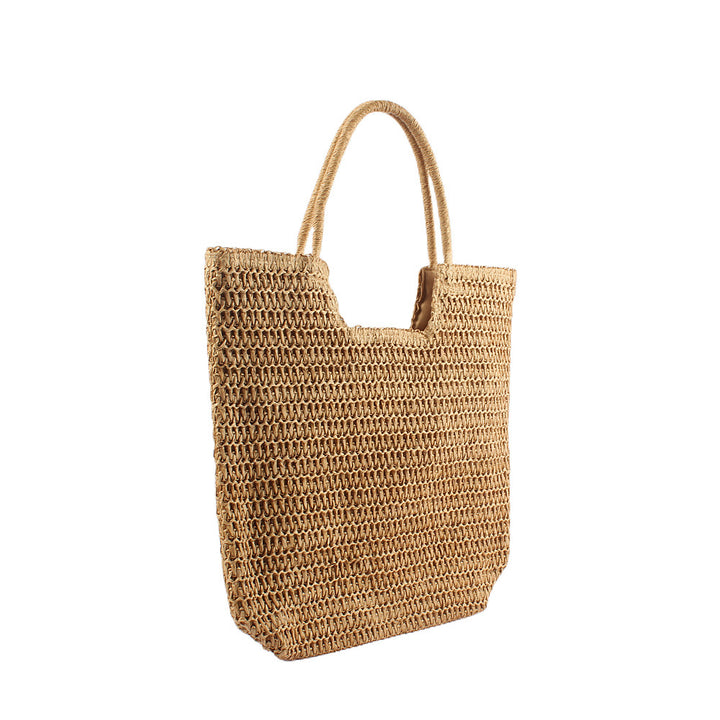 Handbag Made From Handwoven Natural Material With Large Carrying Handles Kalsten
