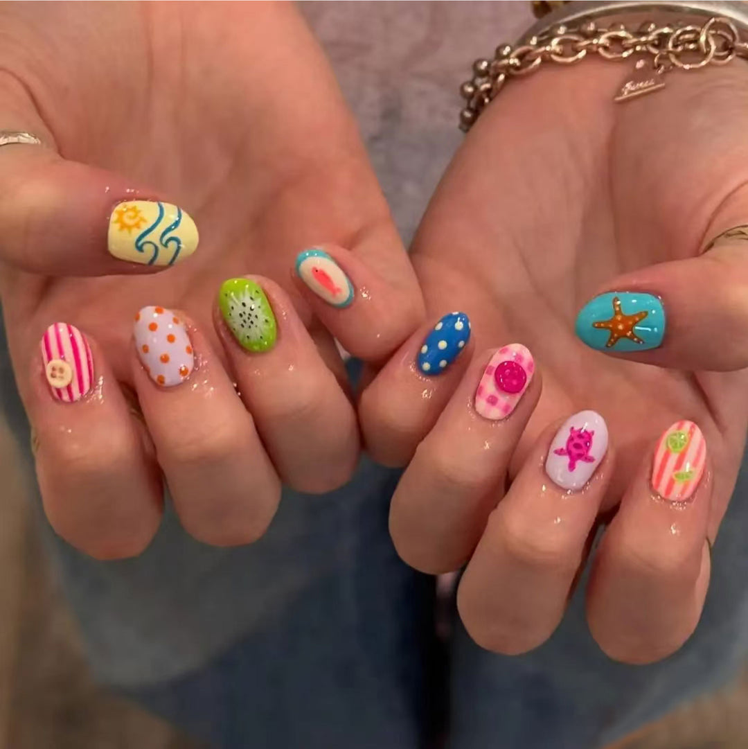 Creative Summer-Themed Nail Art Set