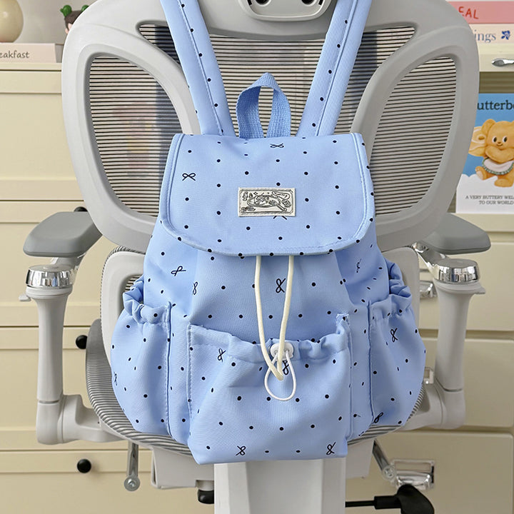Stylish Dot-Printed Everyday Backpack