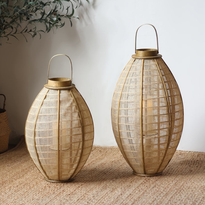 Handcrafted lantern made of natural materials Kalsten