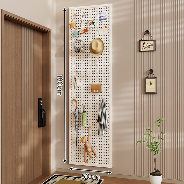 Wall-Mounted Perforated Pegboard Organizer Panel Large Square with Modular Hooks and Accessories