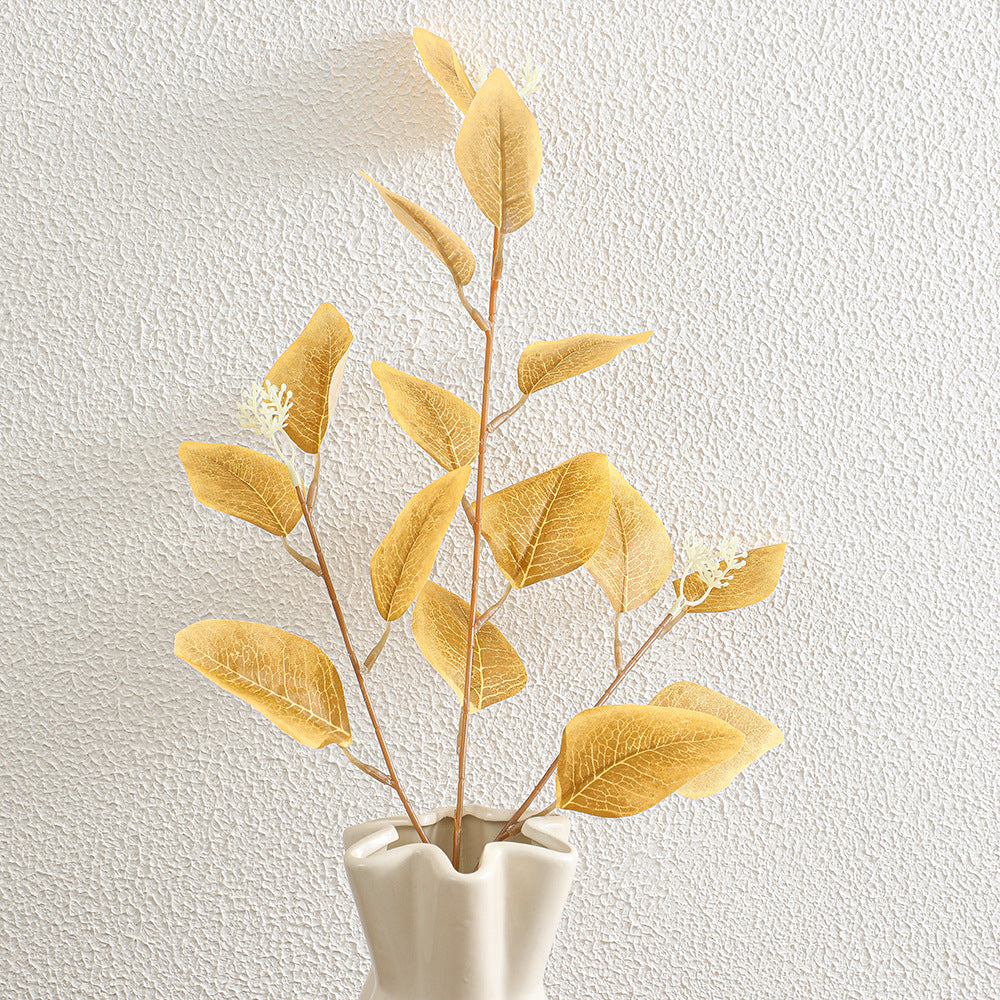 Decorative artificial flower branch with delicate leaves