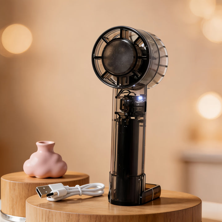 Women Portable Hand Fan with USB Charging Function and Flexible Angle Adjustment Kalsten
