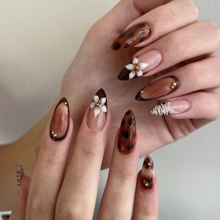 Floral Art Acrylic Nail Design Kalsten