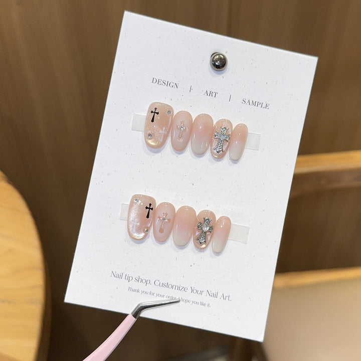 Artificial nail tips with cross design Kalsten
