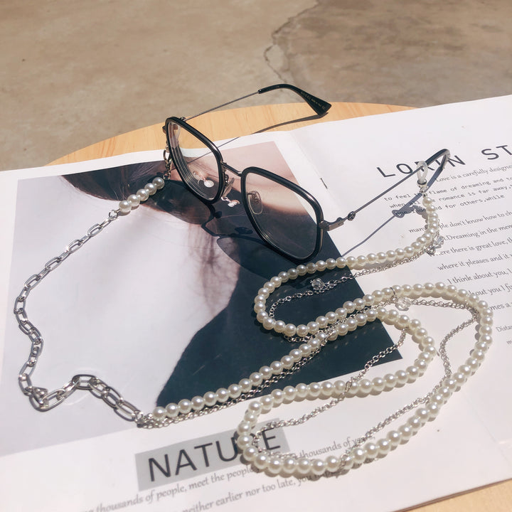 Elegant Pearl Accented Eyewear Chain Kalsten