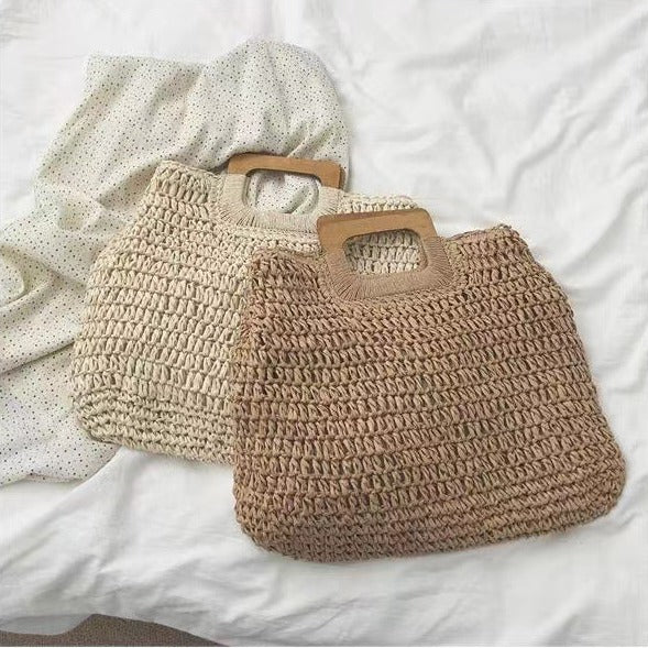 Designer handbag with practical wooden handle Kalsten