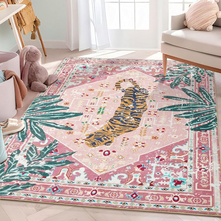 Artistic Tiger Print Area Rug Kalsten