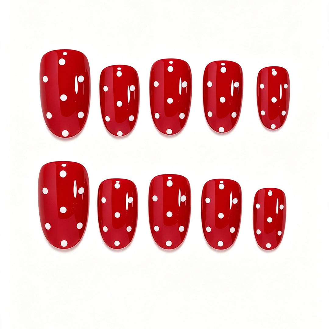 Playful Polka Dot Press-On Nail Art Design Kalsten