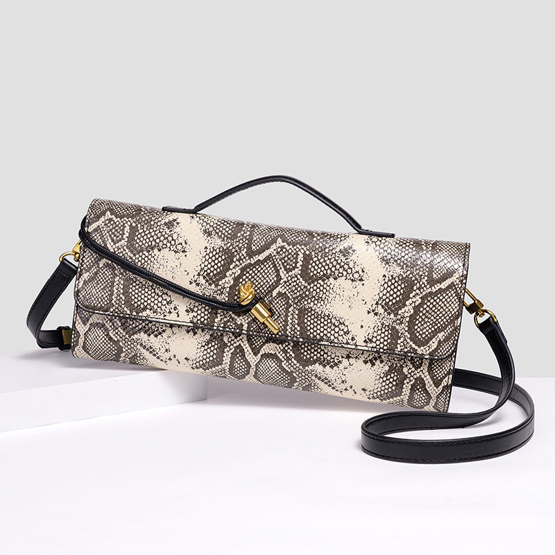 Elegant Textured Snakeskin Evening Clutch Kalsten