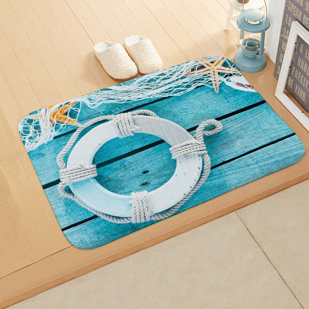 Coastal Nautical Bath Mat Kalsten