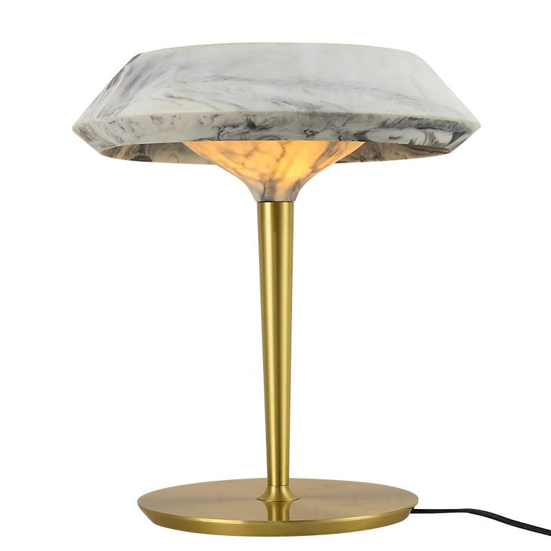 Elegant Modern Table Lamp with Marble Base and Gold Accent