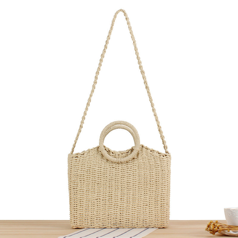 Braided beach bag with round handles Kalsten
