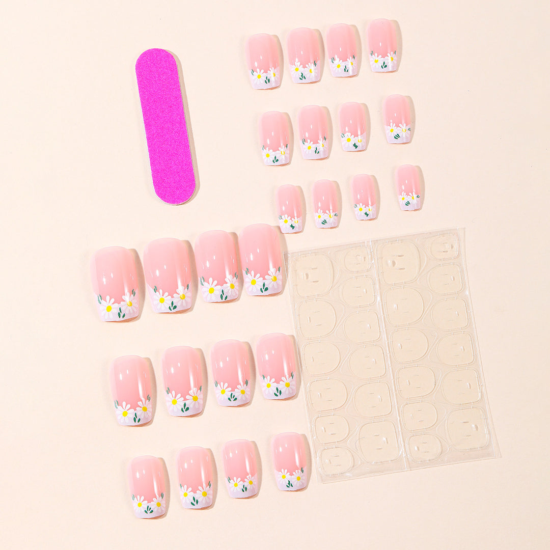 Floral French Tip Nail Art Kit Kalsten
