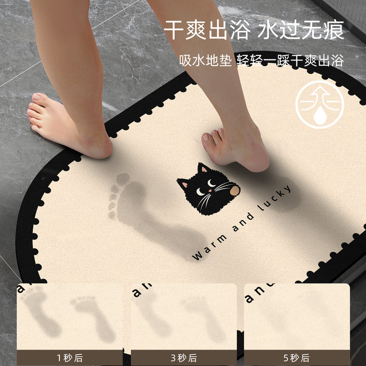Cute Cat Themed Bath Mat