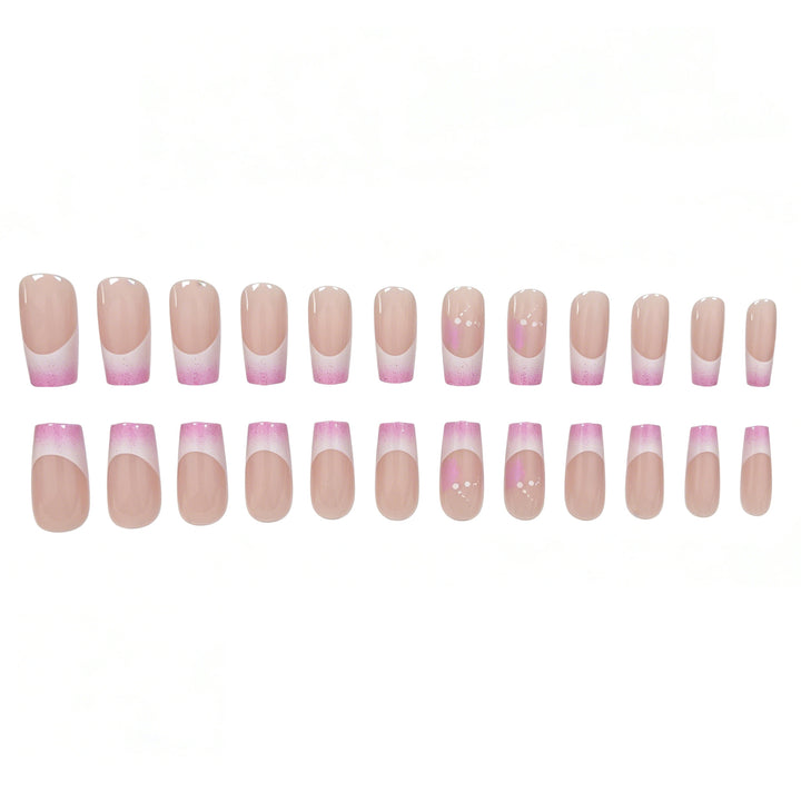 Elegant French Tip Glitter Nail Set Kalsten