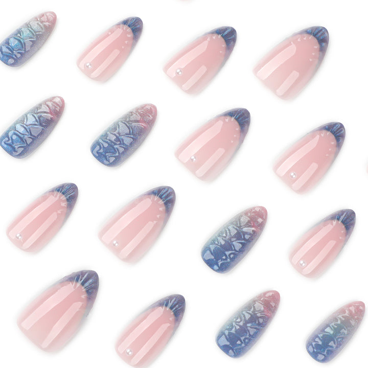Artful nail extensions with shimmering play of colors and glamorous accents Kalsten
