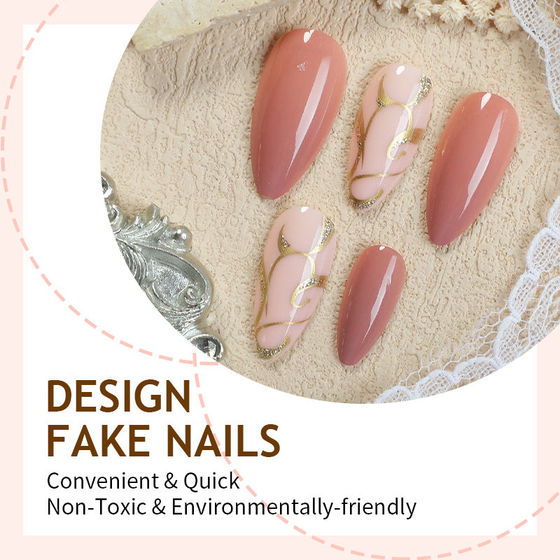 Artificial nail set with elegant flower pattern Kalsten