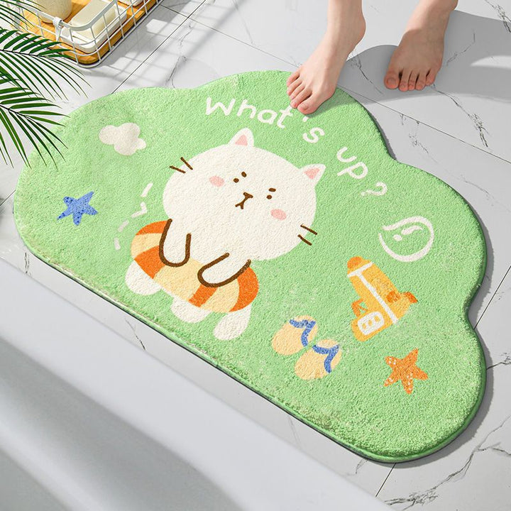 Plush Colorful Rainbow Bath Mat