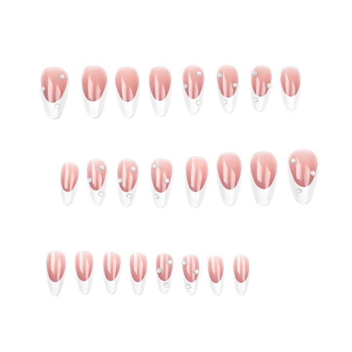 Elegant artificial nails with transparent design and pearlescent effects Kalsten