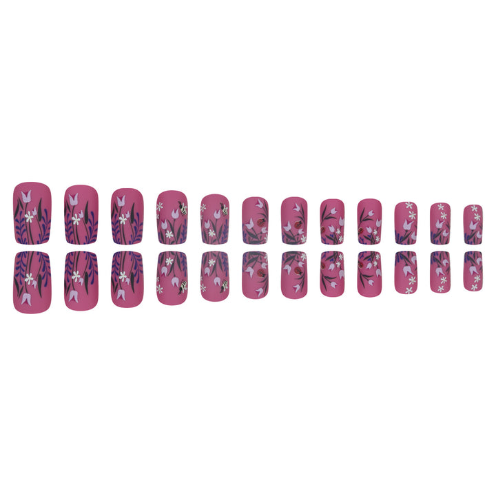 Floral-Design Matte Press-On Nails Kalsten