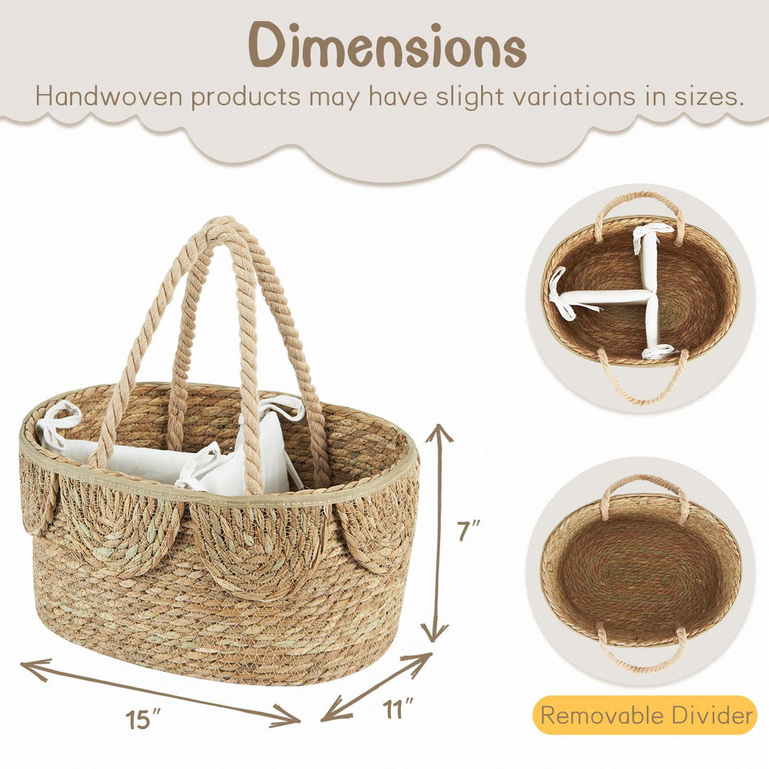 Handwoven decorative basket with ruffles Kalsten