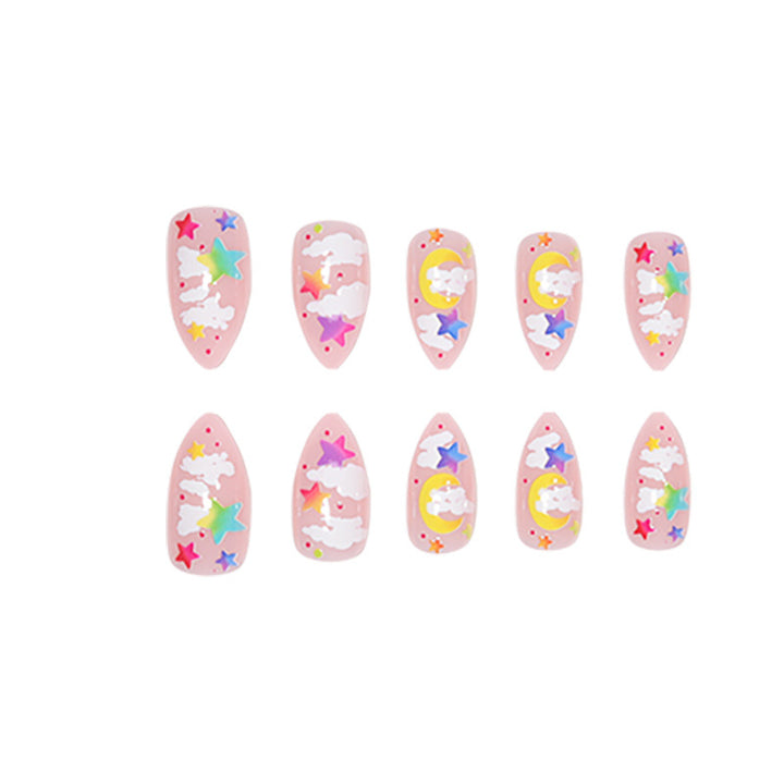 Vibrant Celestial Themed Press-On Nails Kalsten