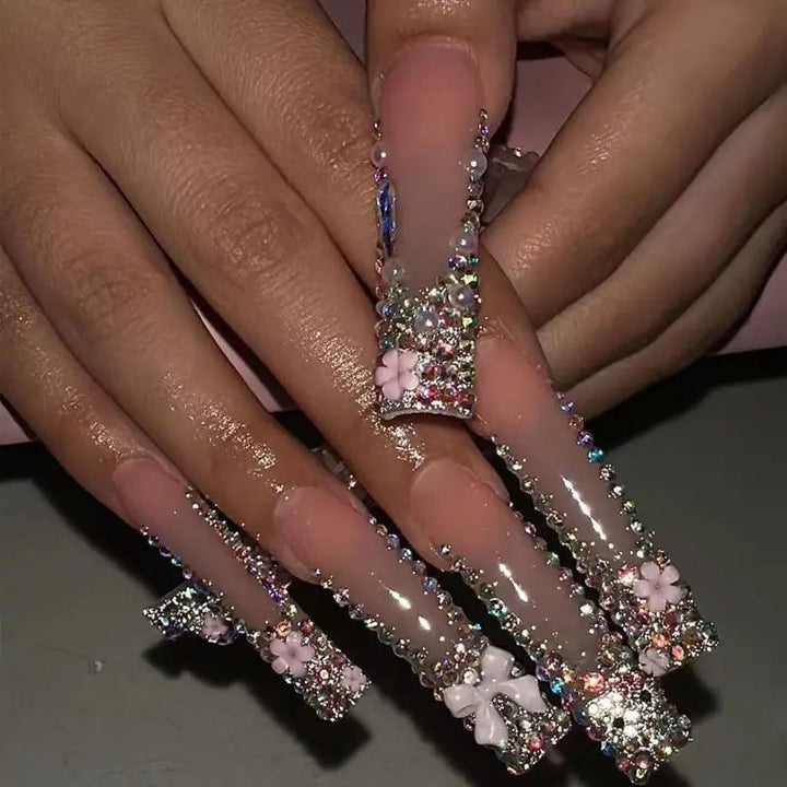 Ornate Butterfly-Inspired Acrylic Nail Extensions Kalsten