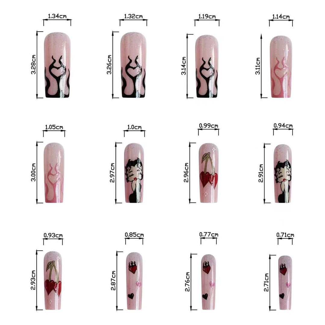 Artificial nail set with modern comic motifs Kalsten