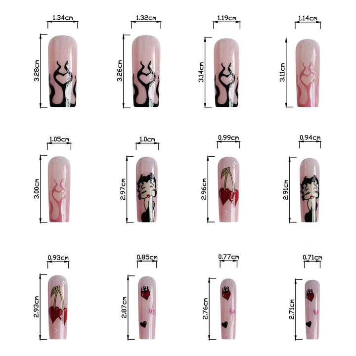 Artificial nail set with modern comic motifs Kalsten